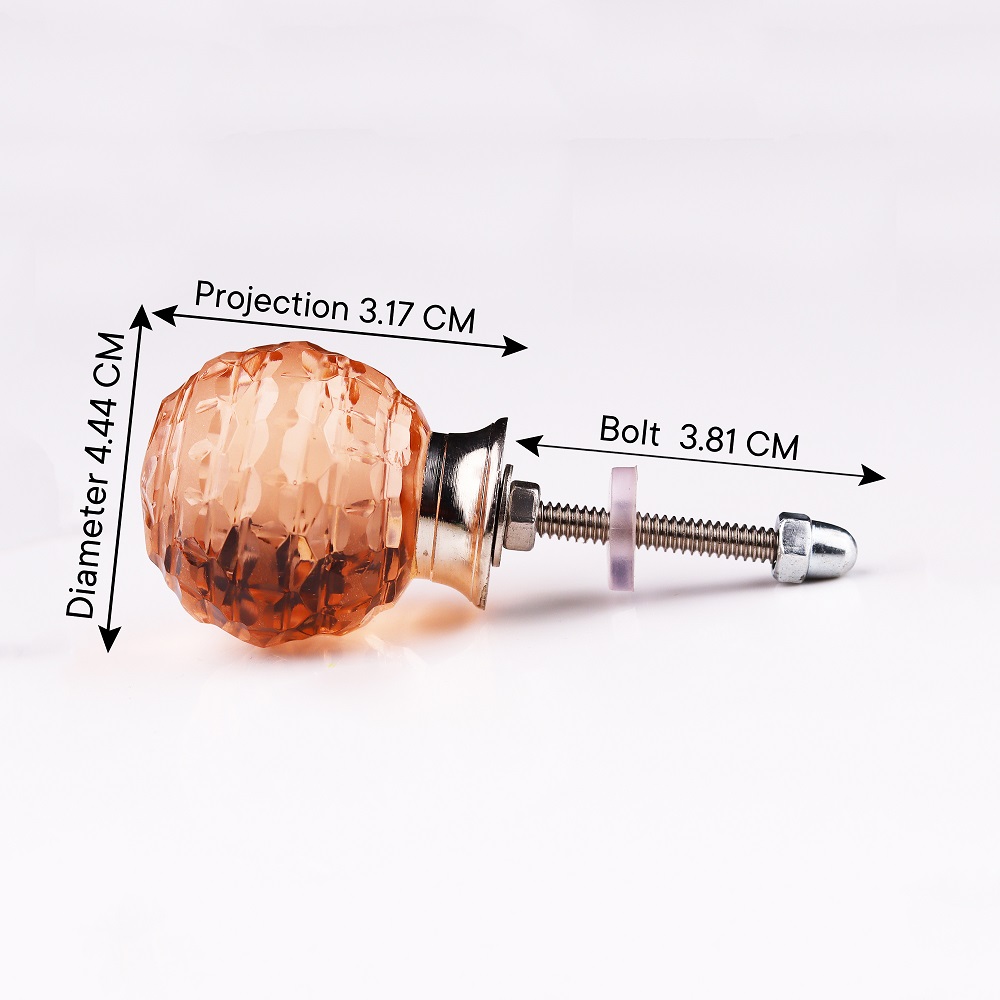 Peach Pink Fine Cut Glass Drawer Knob Online